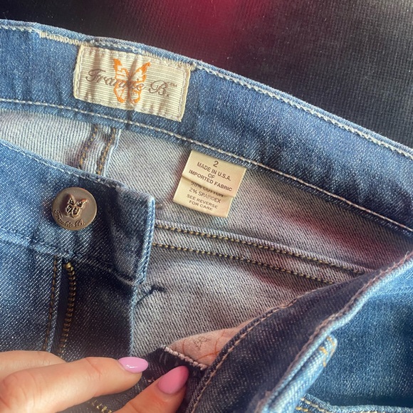 Vintage rare heart pocket patchwork super low rise Frankie B jeans size 2 - Picture 3 of 4